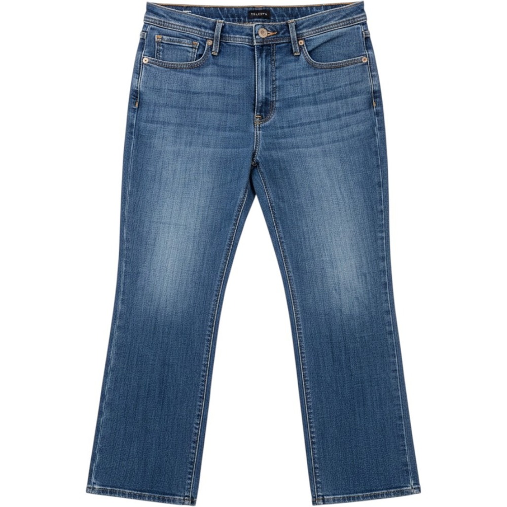 Talbots‎ Demi Boot Crop Jeans Womens 8 Maria Wash Blue Stretch Denim KH5741